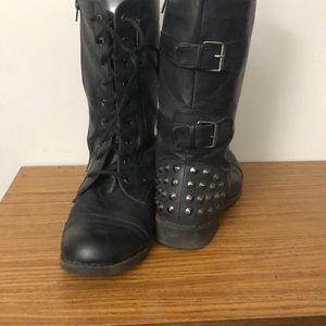 Studded combat boots